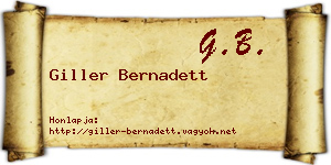 Giller Bernadett névjegykártya